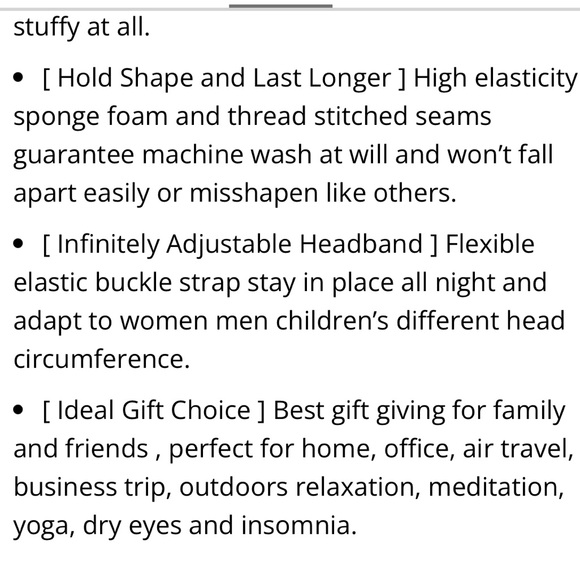 Gray Sleep Mask 100% Blackout 3D Eye Cups Zero Pressure - Picture 5 of 7